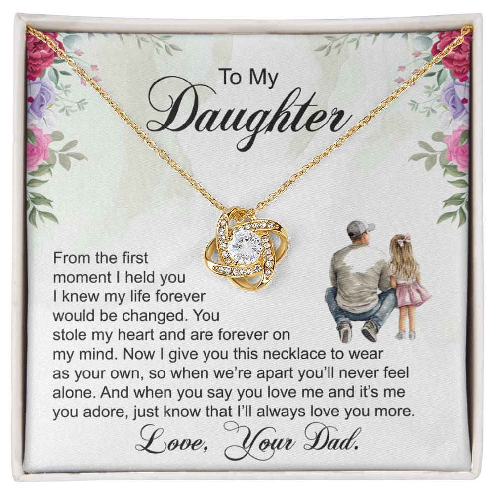 To My Daughter - Always Love You More - Love Knot Necklace