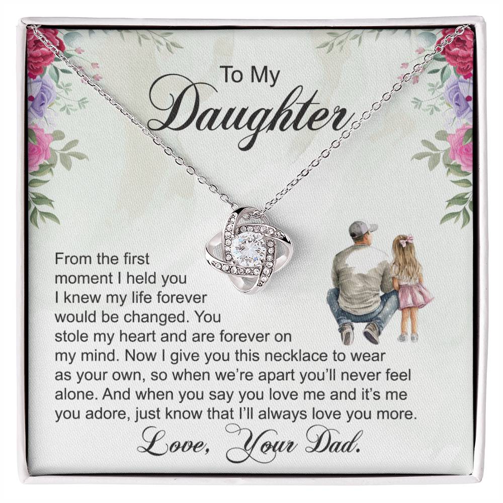 To My Daughter - Always Love You More - Love Knot Necklace