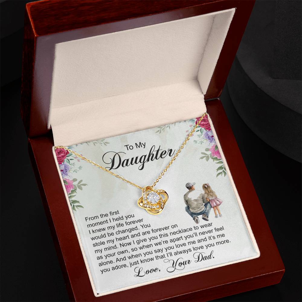 To My Daughter - Always Love You More - Love Knot Necklace