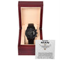 Black Chronograph Watch For Husband + MC (NO ENGRAVING)